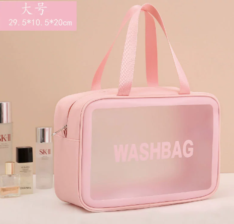 Thumbnail: Large Capacity Dust Proof Make Up Storage Handbags PVC Fashion Transparent Trave