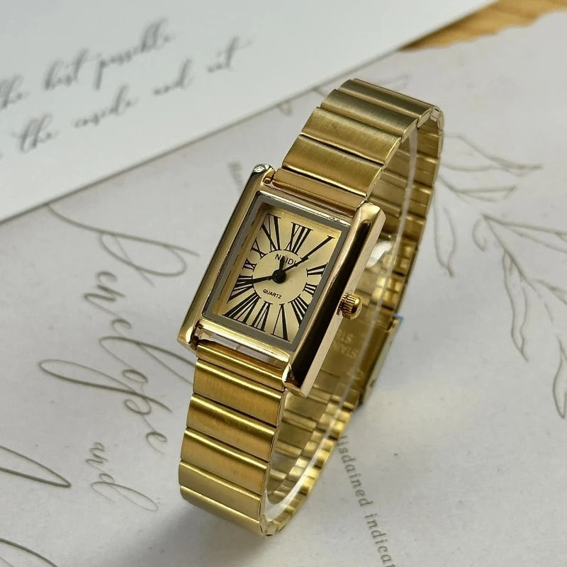Miniatura: Relógio Feminino Quadrado Minimalista com Pulseira de Aço