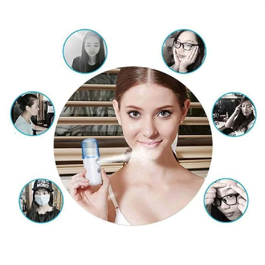 Thumbnail: Mini Facial Steamer Spray Mister USB Humidifier Moisturizing Skincare Face Beaut