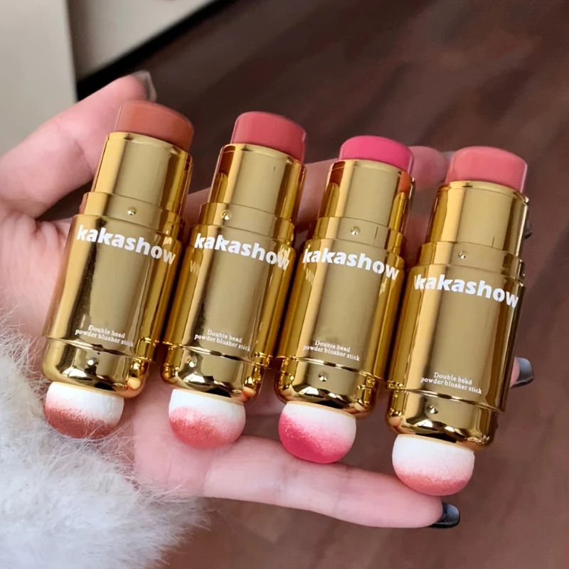 Miniatura: Blush em Bastão Duplo, Multiuso, com Ponta de Esponja para Aplicação