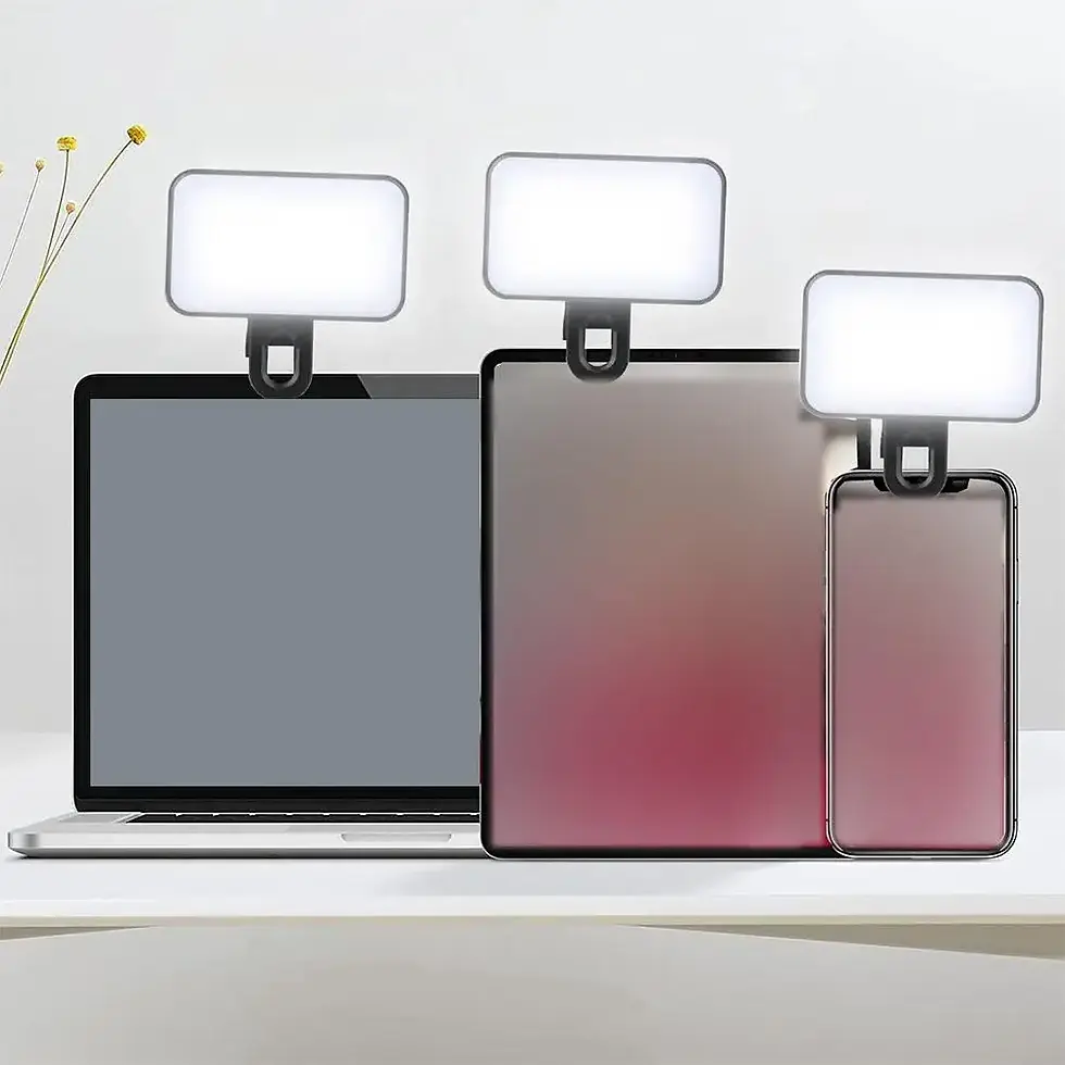 Thumbnail: Portable Mini Selfie Fill Light Rechargeable 3 Modes Adjustable Brightness Clip