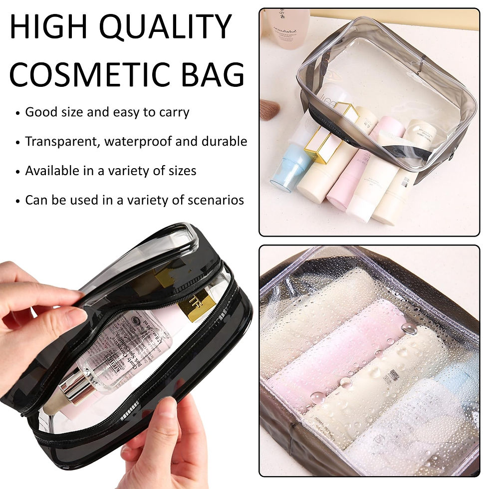Miniatura: Necessaire Transparente Organizadora de Maquiagem e Higiene, Portátil