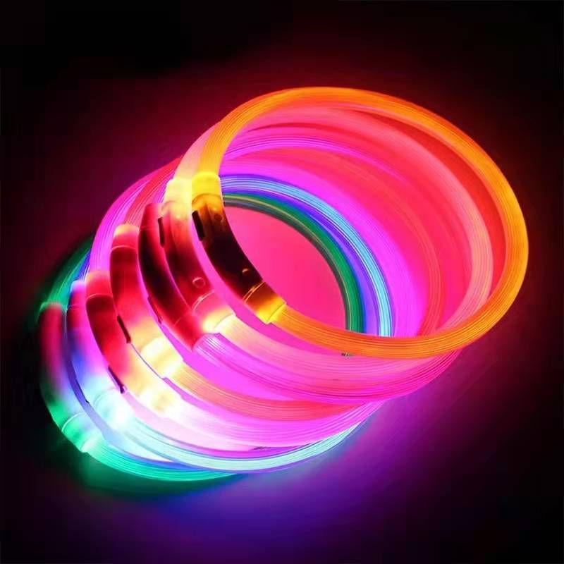 Thumbnail: Led Usb Dog Collar Pet Dog Night Luminous Charge Collar Led Night Safety Flashin