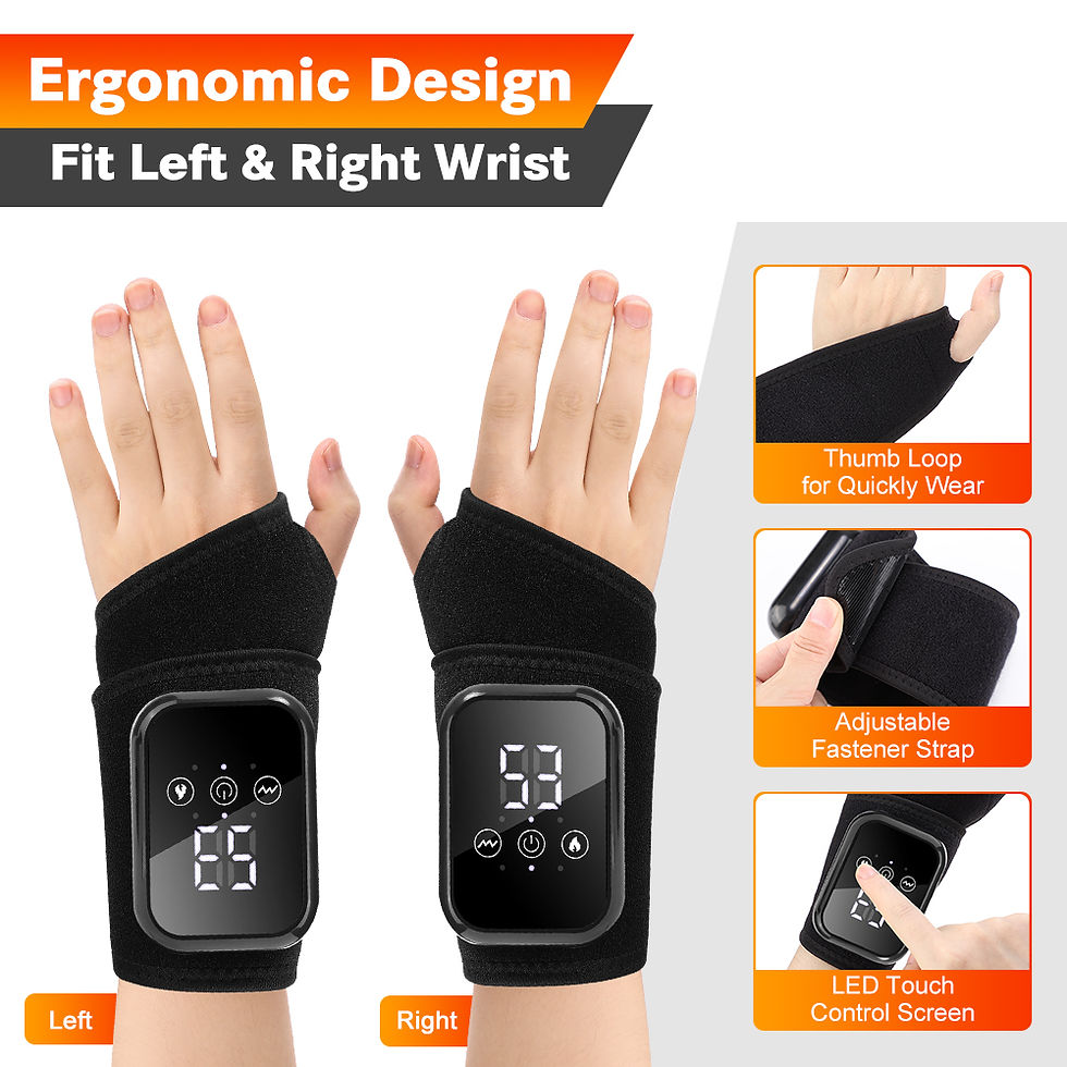 Thumbnail: Electric Hand Wrist Massager Brace Protector 3 Levels Hot Compress Vibration Sup
