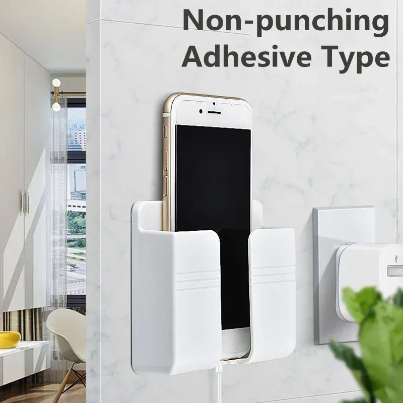 Thumbnail: Wall Mobile Phones Charging Stand Lazy Sticky Remote Control Storage Box Wall Mo