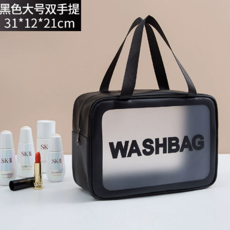 Thumbnail: Large Capacity Dust Proof Make Up Storage Handbags PVC Fashion Transparent Trave