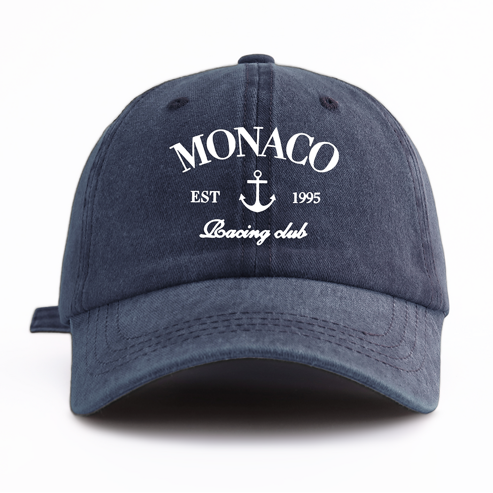 Thumbnail: 1pc MONACO Print Washed Baseball Cap for Adults,minimalist Retro Style Casual So