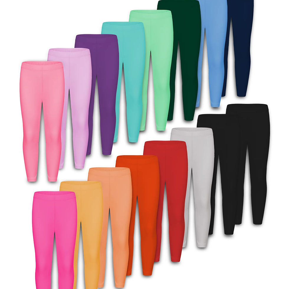 Thumbnail: Girls' Stretchy Leggings Multipack - Soft Breathable Kids Tights
