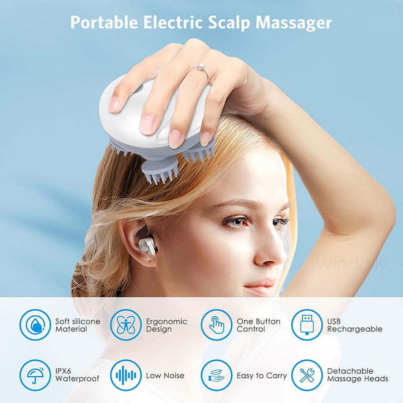Thumbnail: Electric Scalp Head Massager Kneading Vibrating Device Health Care Shoulder Neck