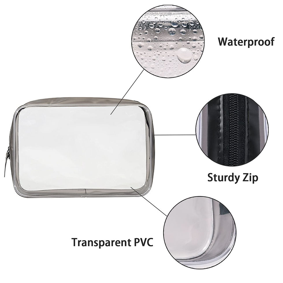 Miniatura: Necessaire Transparente Organizadora de Maquiagem e Higiene, Portátil