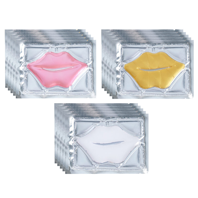 5pcs Crystal Collagen Lip Mask Lips Plumper Pink Lip Patches Moisture Nourishing