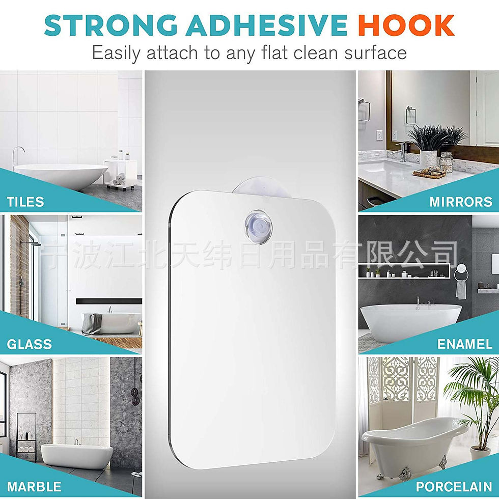 Thumbnail: Acrylic Mirror with Wall Suction Shower Mirror for Man Shaving Women Makeup Port
