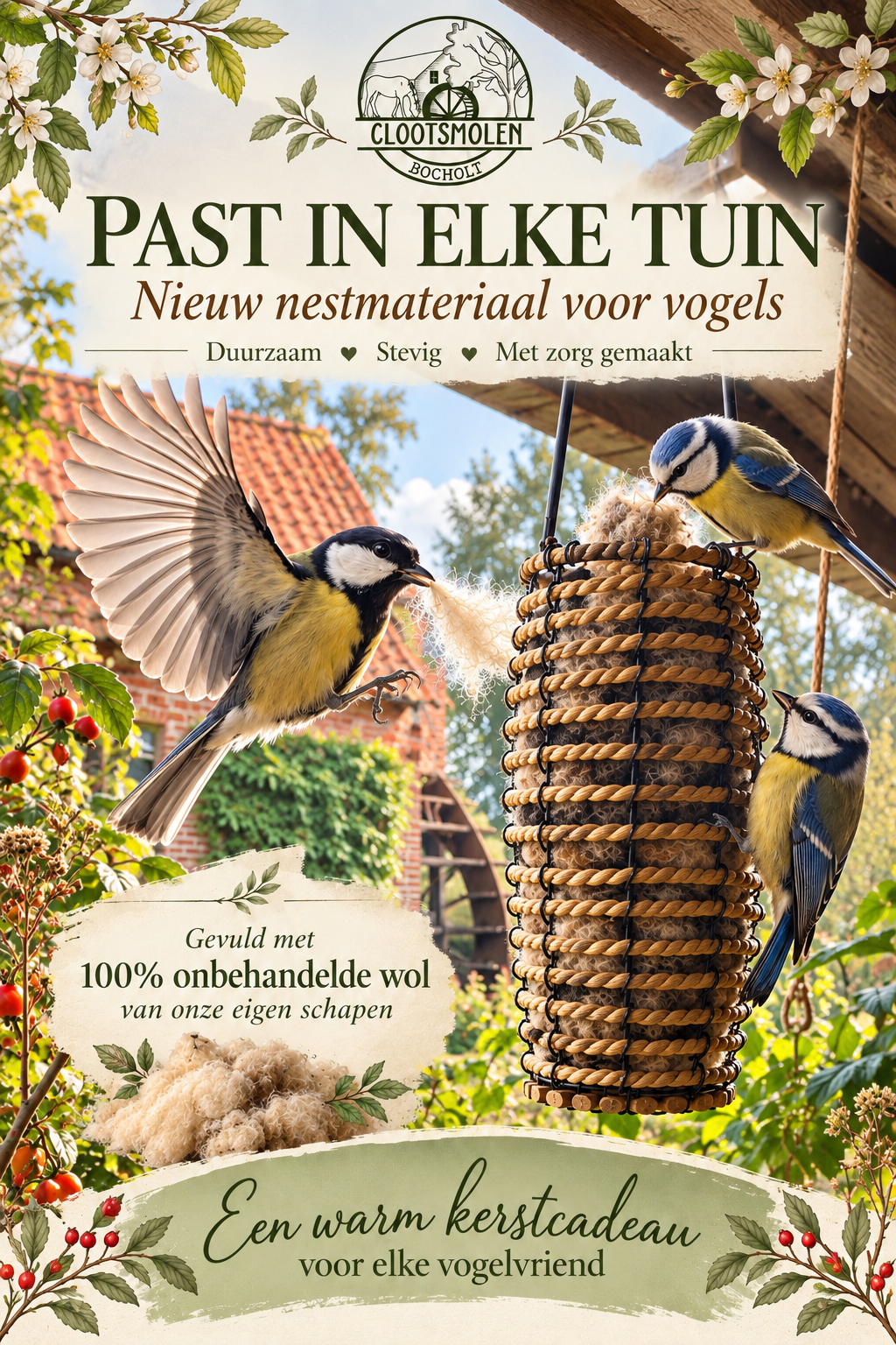 Nestmateriaal in houder