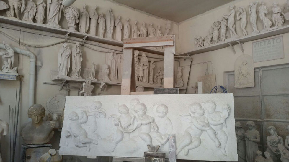 Cattedrale di Oristano - Adeguamento Liturgico - - Progetto e realizzazione Altare Paliotto d'altare progetto originale | Scultura in marmo di Carrara | Angelo Ziranu 156
