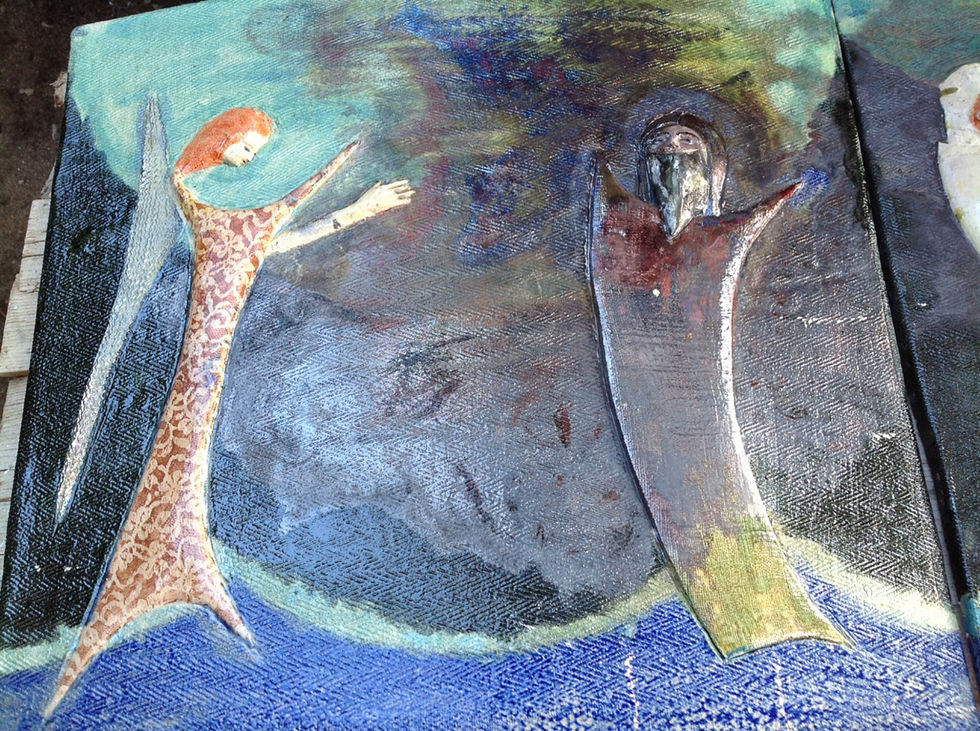 Fonte battesimale della chiesa di San Giuseppe di Nuoro Formelle in ceramica Raku 23