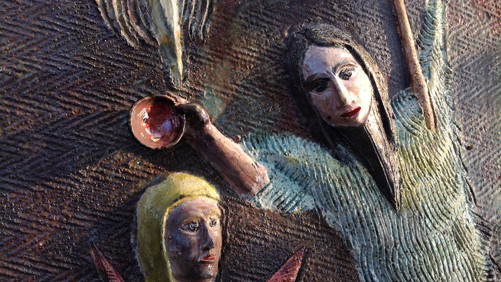 Fonte battesimale della chiesa di San Giuseppe di Nuoro Formelle in ceramica Raku 26