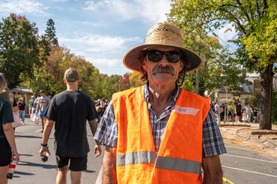 Sun smart Volunteer ready to go at Golden Horseshoes Festival