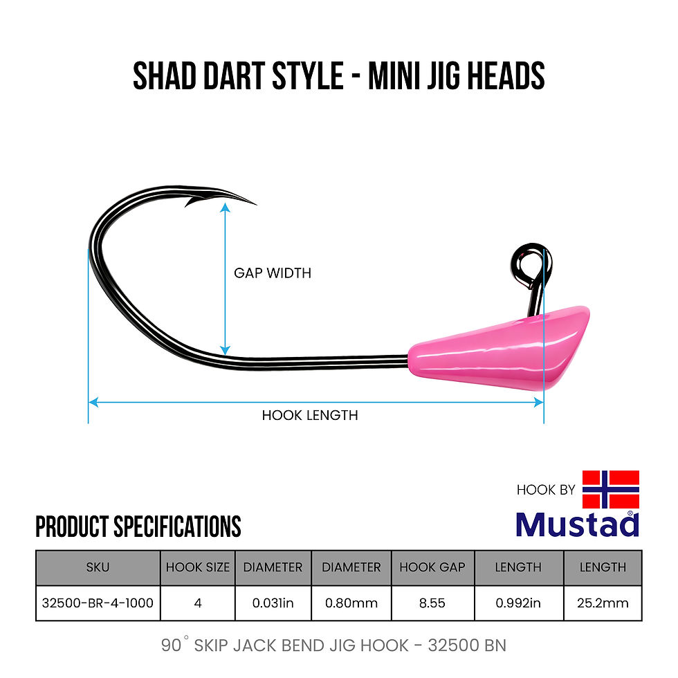 Thumbnail: SHAD DART STYLE - MINI JIG HEADS (25PC/BOX)