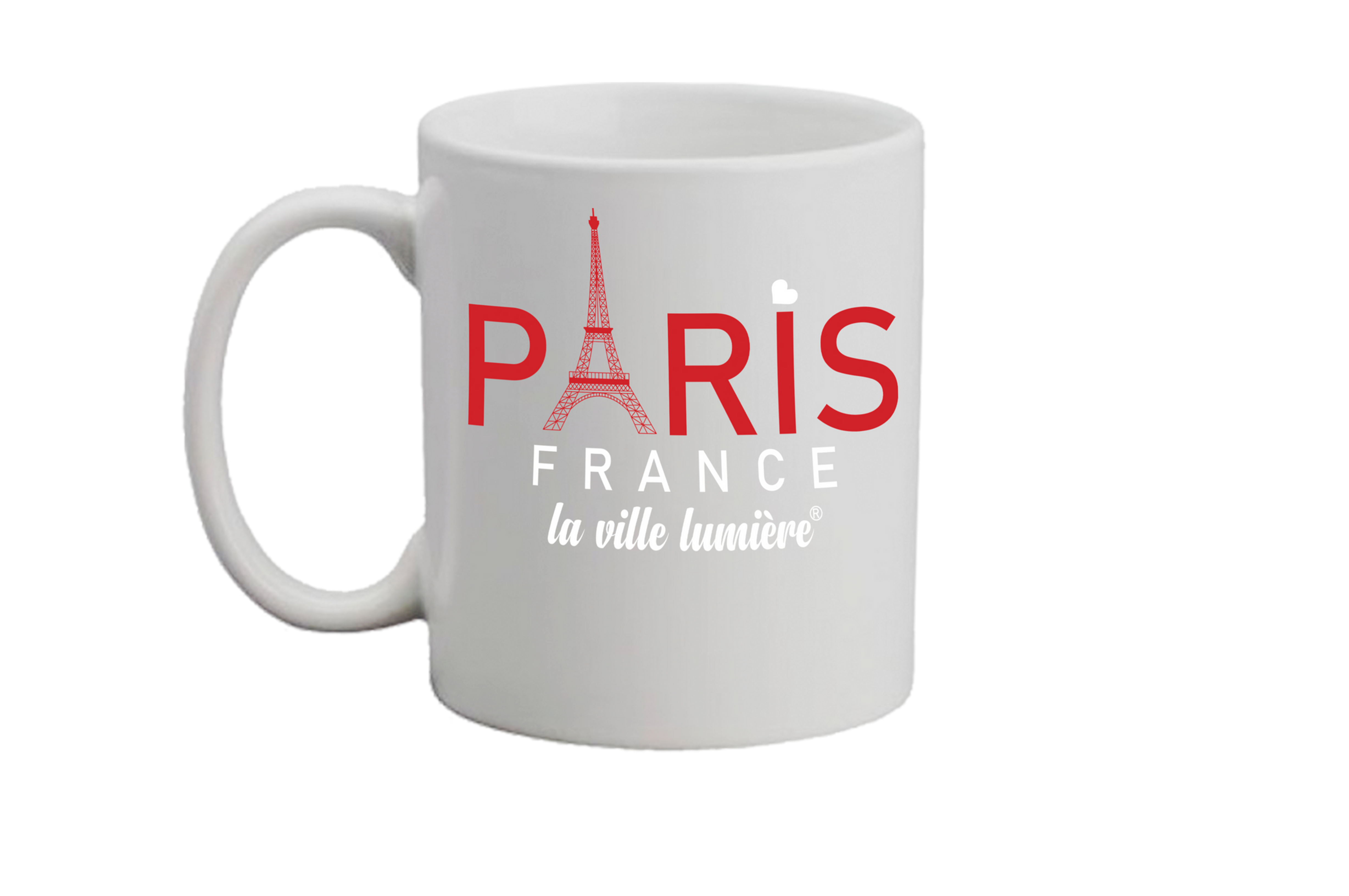 Mug Paris, la ville lumière white heart