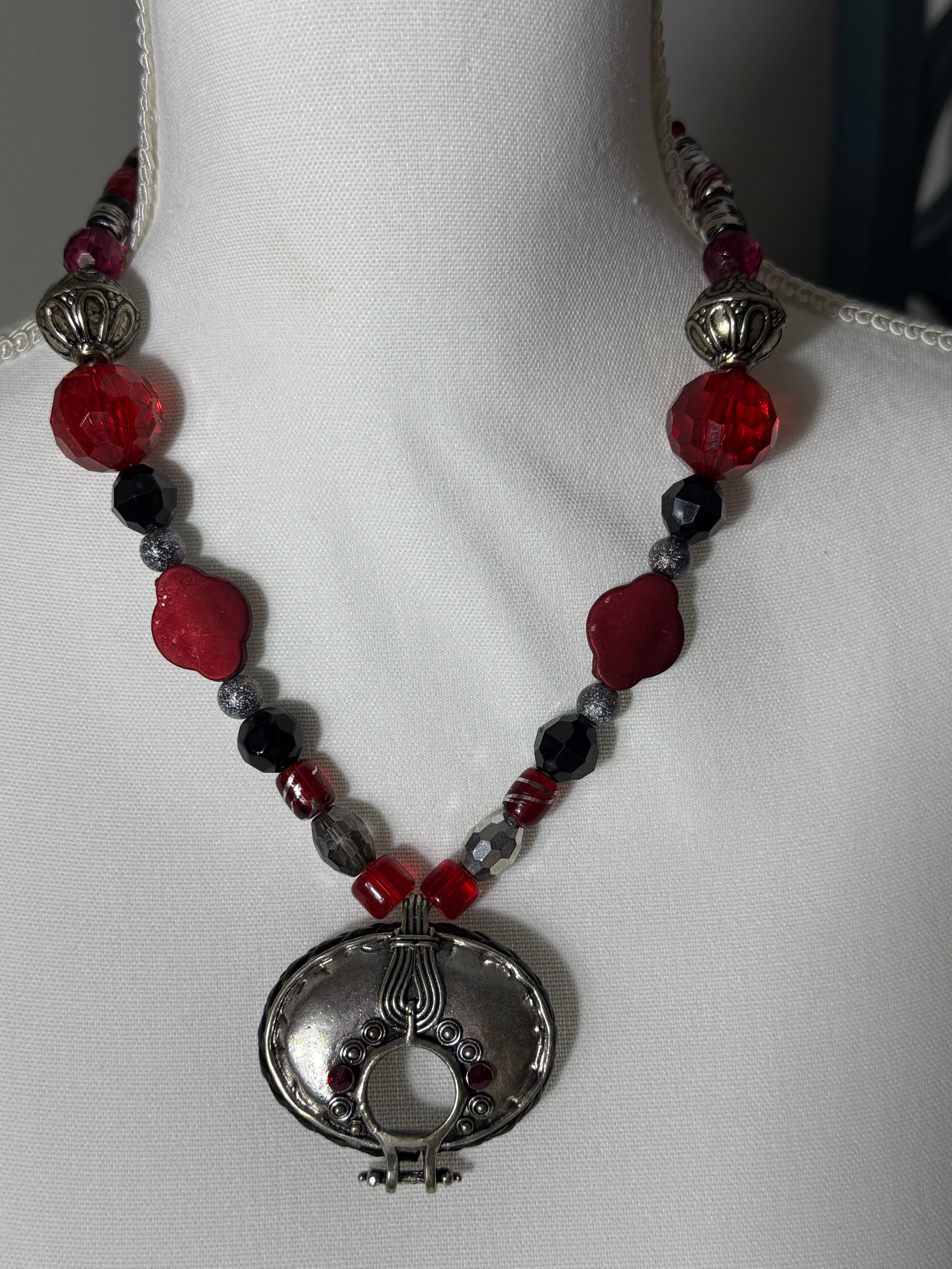 Red & Black Handmade Necklace