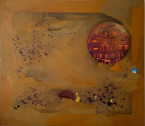 An Abstract Painting by Zahra Jewanjee from The Language of a Chair Series