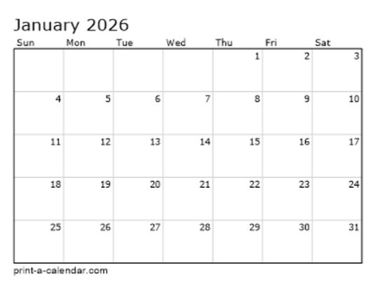 print a calendar screenshot