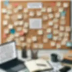 a corkboard with the master plot on sticky notes