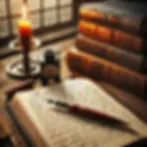 fancy writing with a calligraphy pen in a journal