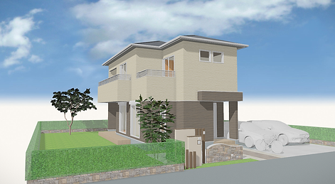 カーポートとインナーパルコニーのある4LDKの間取り