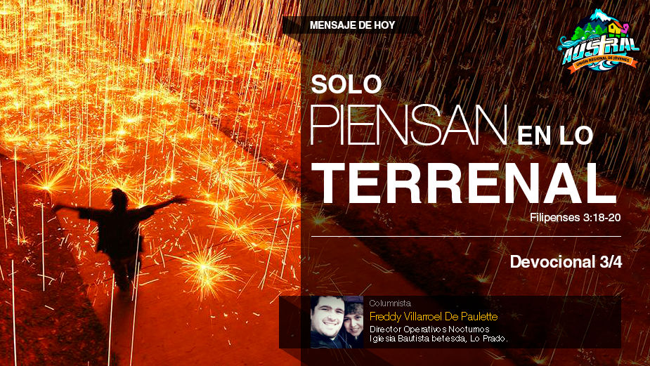 Solo piensan en lo terrenal