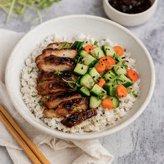 Porc caramélisé au lait de coco et ail 