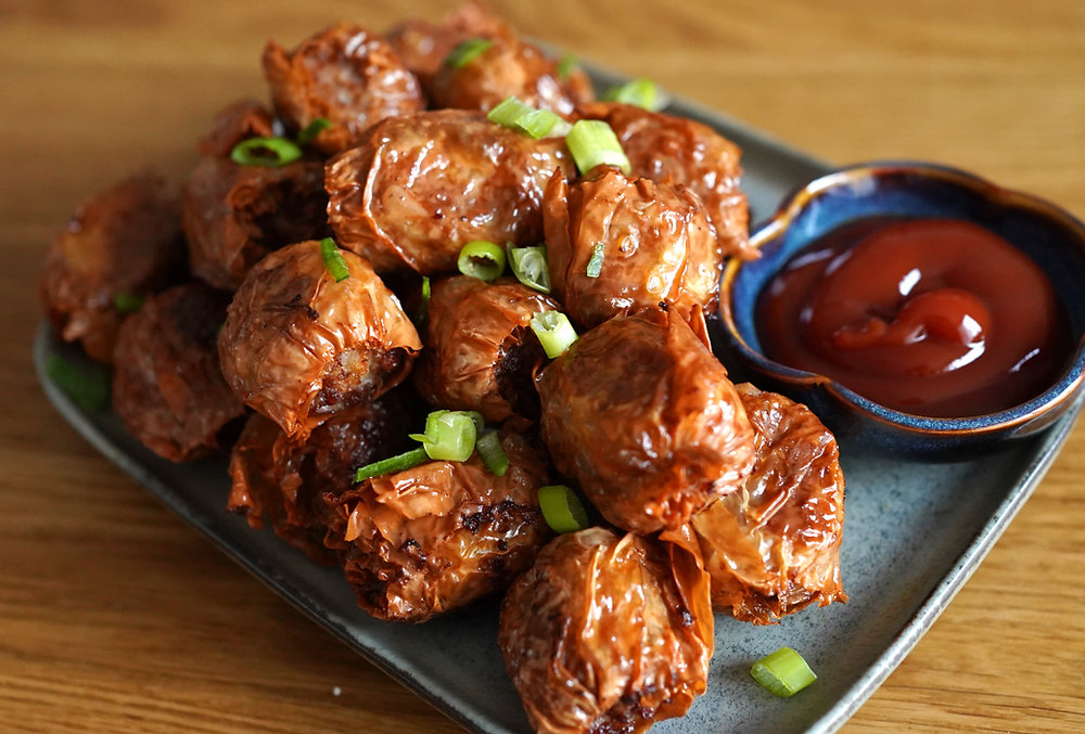 Rouleaux de tofu frit au porc et au crabe