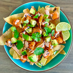 Poke Saumon & Wonton Nachos
