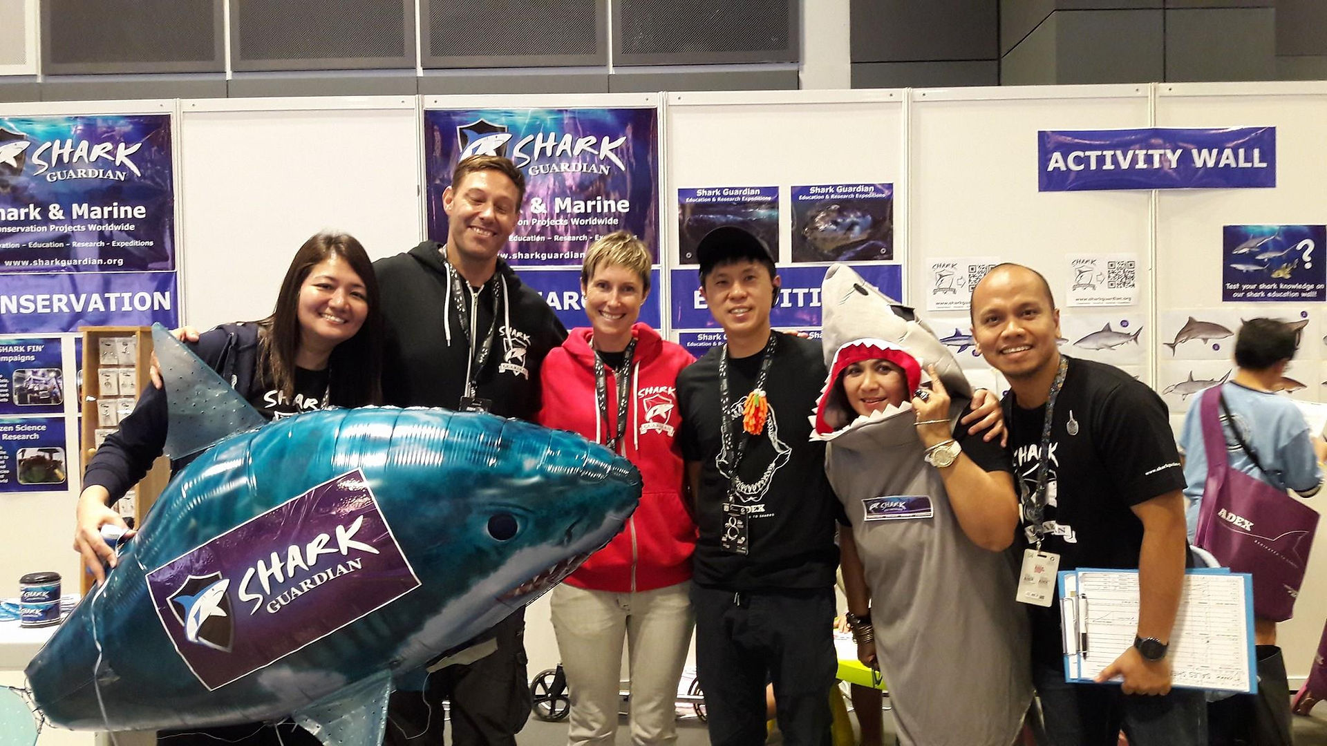 Shark Guardian directors Brendon and Liz with Ambassador Debra Teng and ADEX organizers.