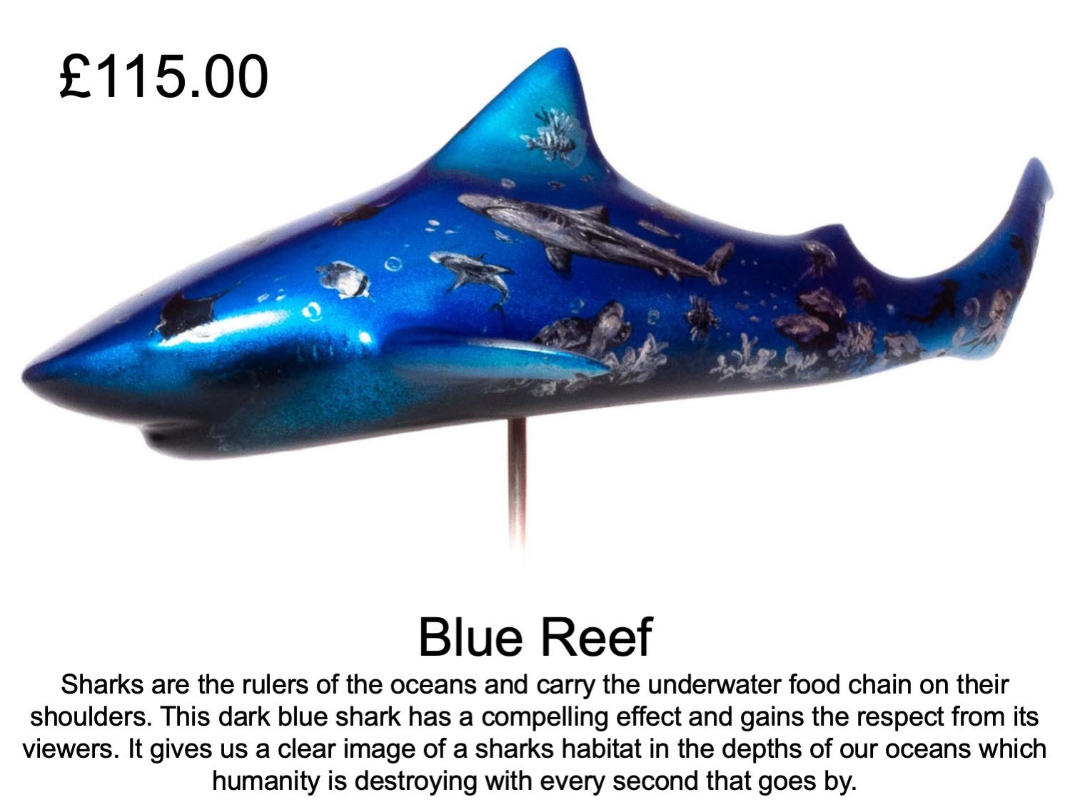 Hand Painted Shark Sculptures by The FinArts
