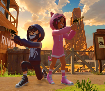 Comicfiguren mit Revolver