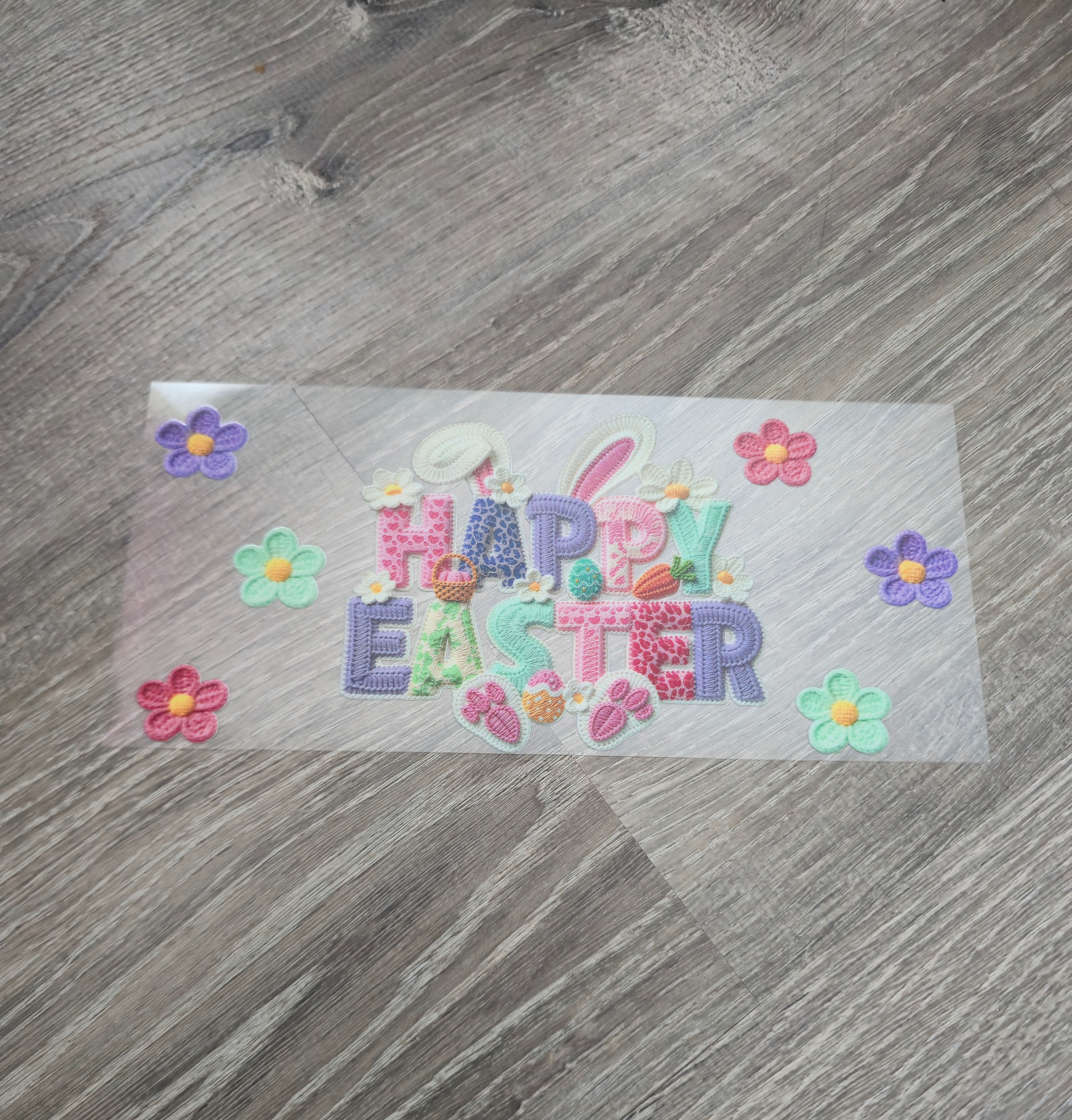 Crochet Happy Easter UVDTF Cup Wrap