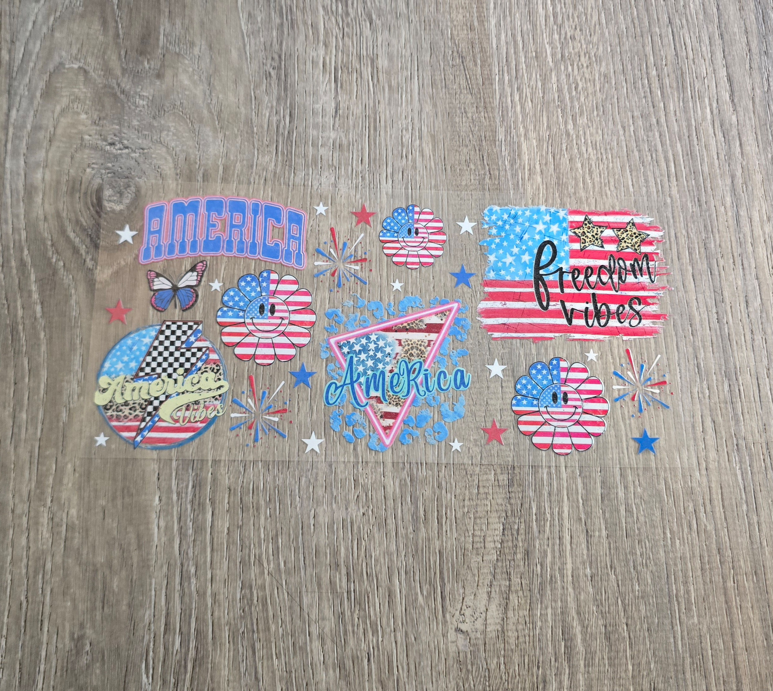 Red White and Blue 1 UVDT Cup Wrap