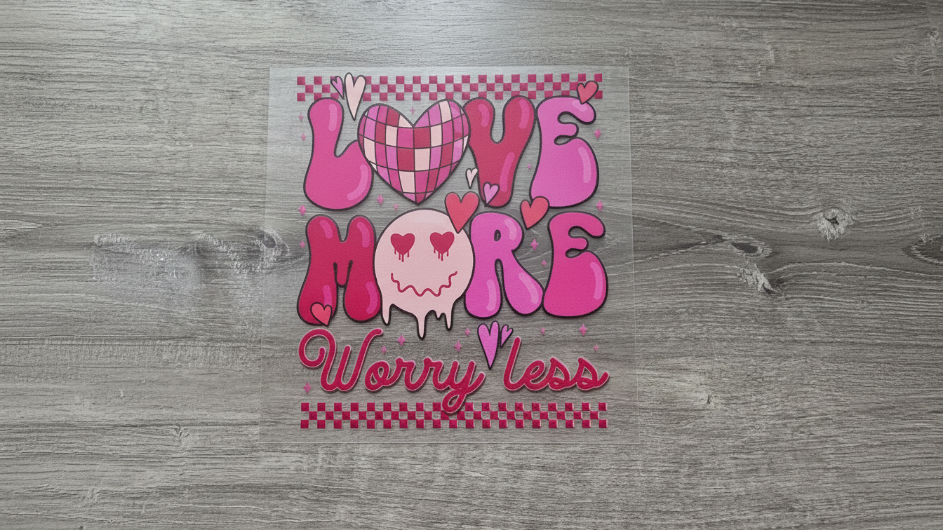 Love More Worry Less UVDTF Decal