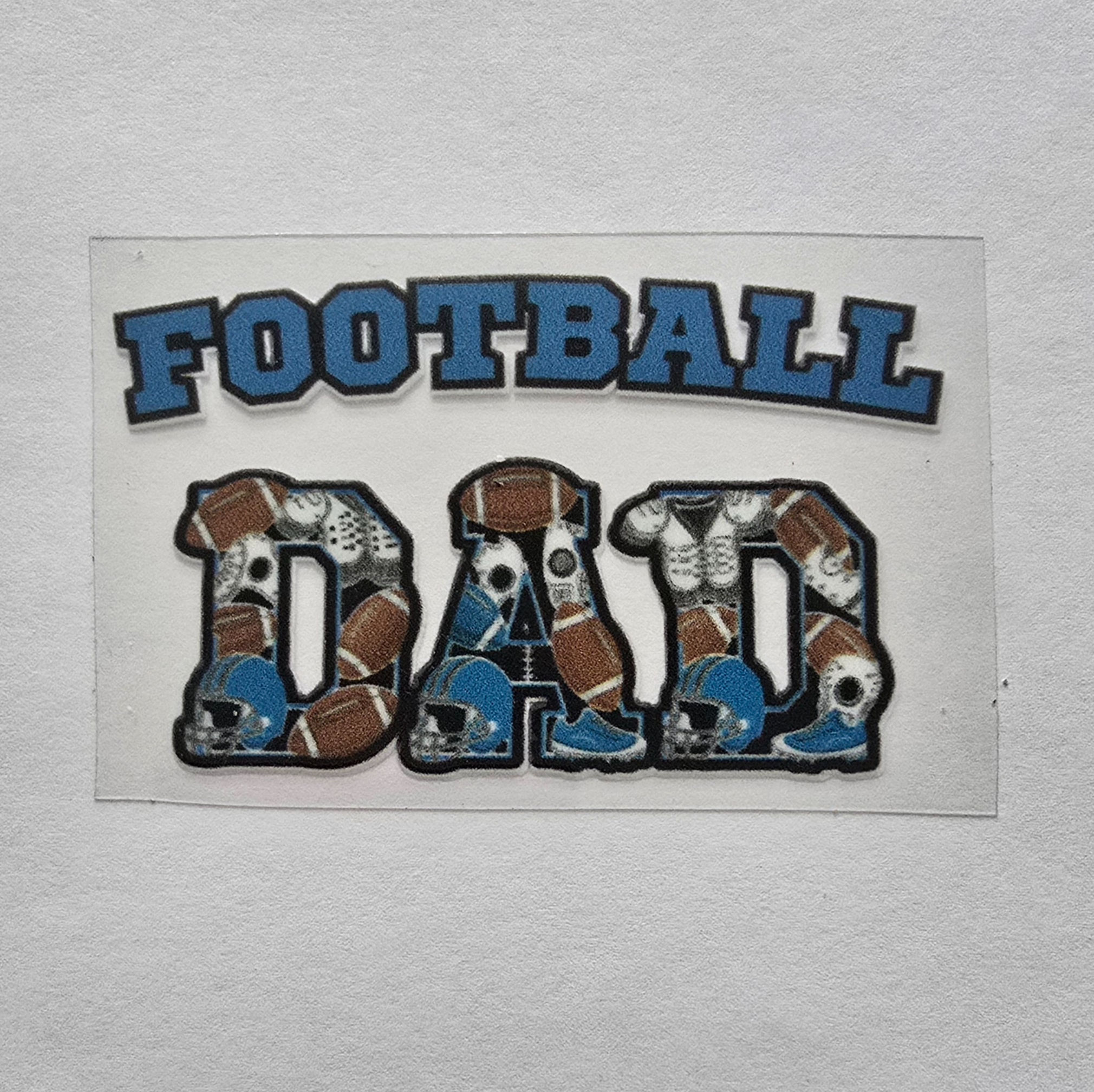 "Football DAD" Blue UV DTF Decal