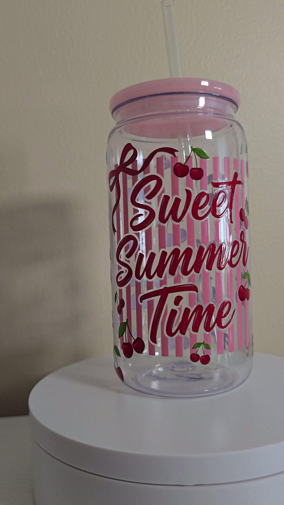 Thumbnail: Sweet Summertime Cherries 16oz Light Pink Acrylic
