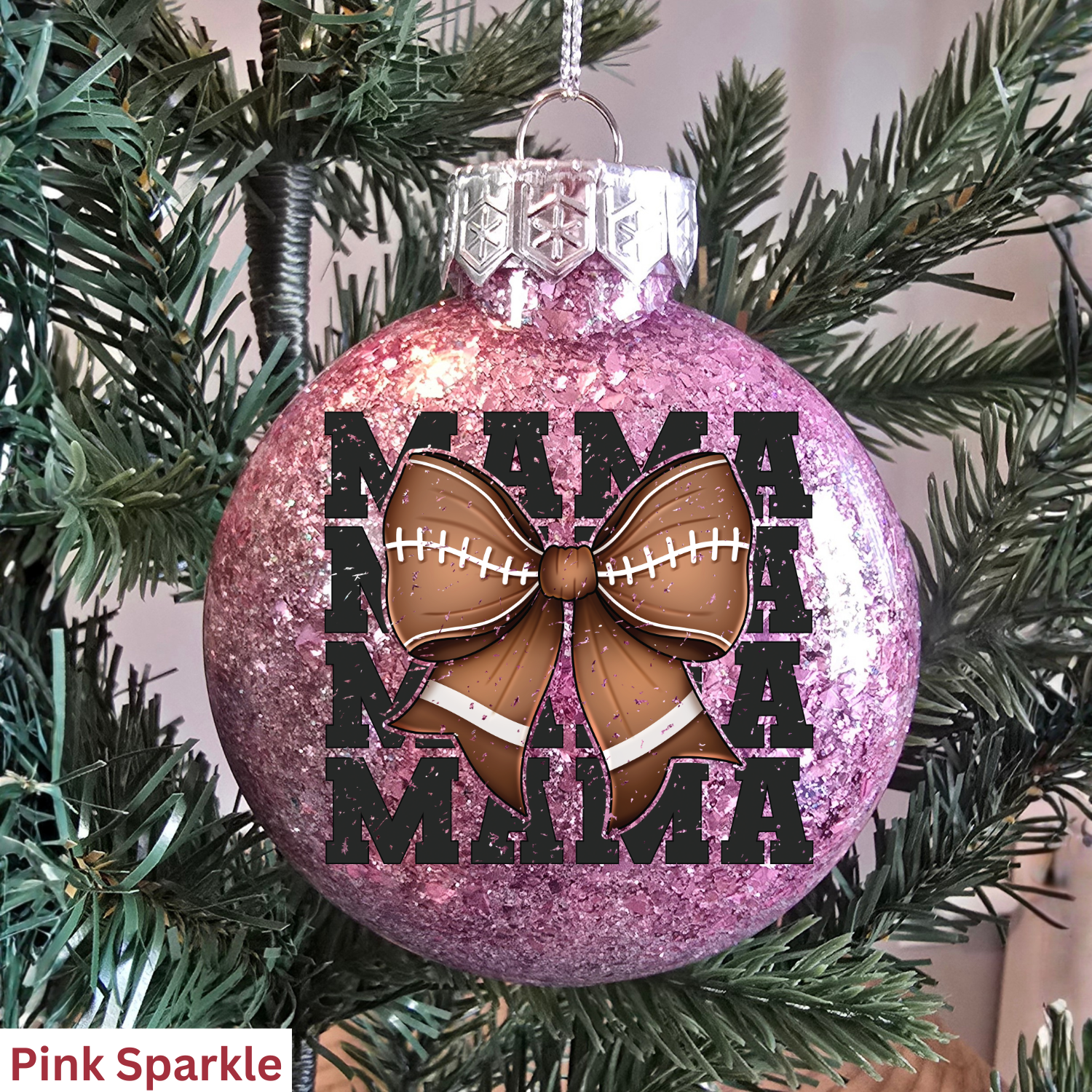 Football Bow Mama Ornament