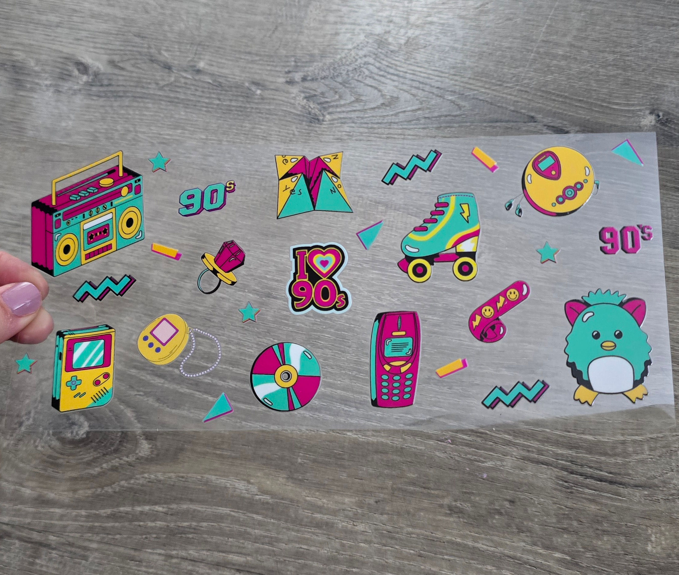 90s Nostalgia UVDTF Cup Wrap