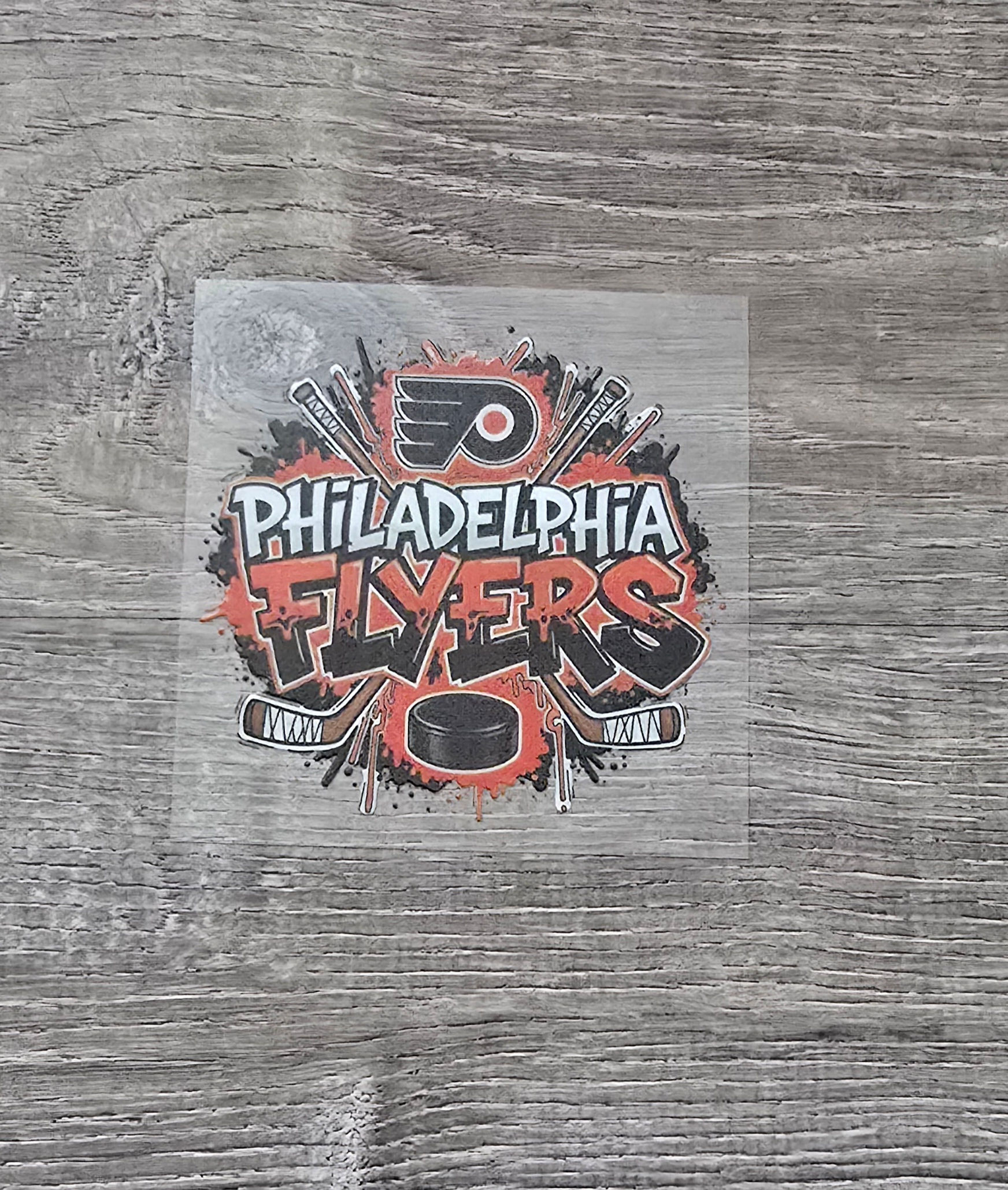 Orange and Black Hockey UVDTF Decal