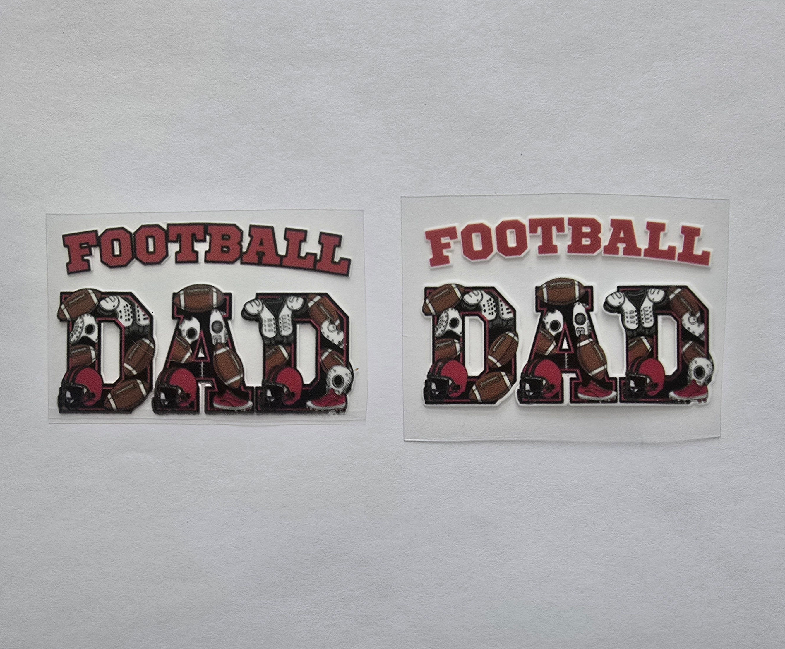 "Football DAD" Red & Black UV DTF Decal