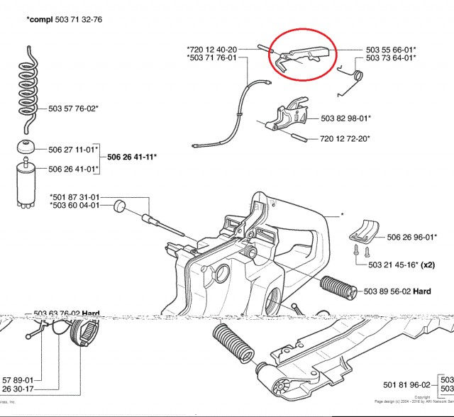 Miniatură: Blocator acceleratie Husqvarna 362 365 371 372 372XP