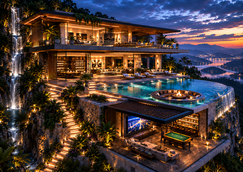 Hillside custom home with lake views by Endless Life Design — Gulf Stream, Florida