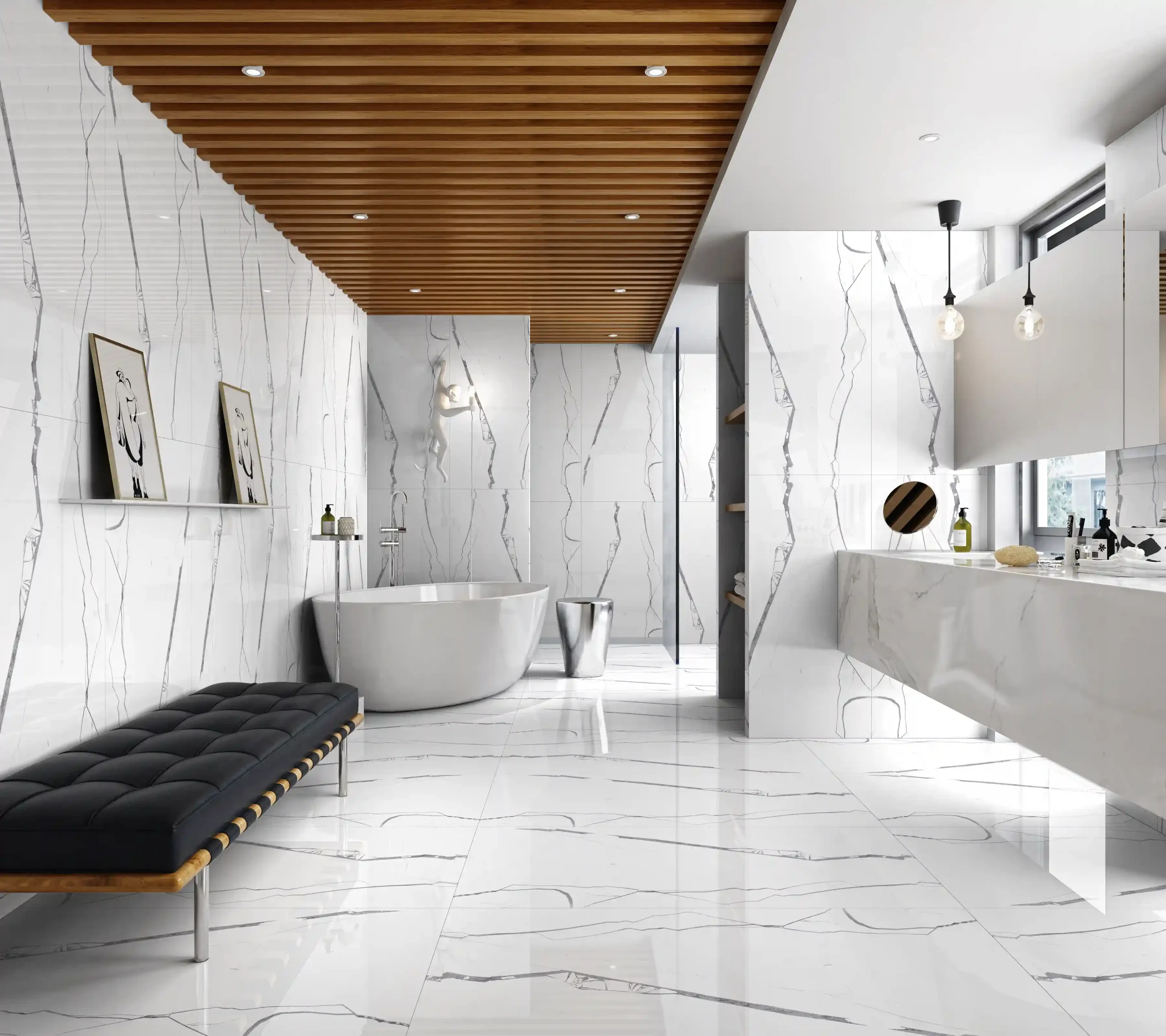 Statuario Extra Marble Stone Master Bathroom Architecture Services Miami ELD Firm | Call us today at (305) 680-3283