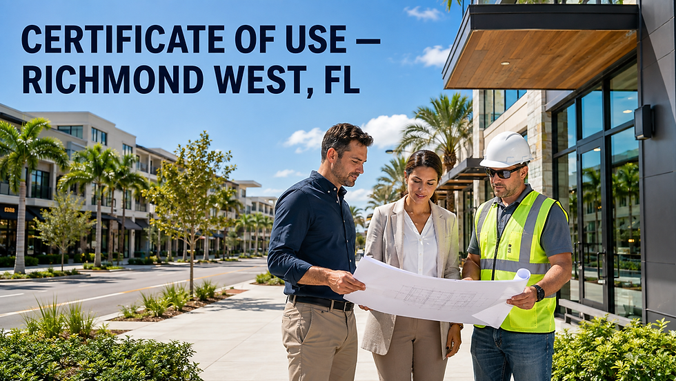 Certificate of Use for a cafe or bakery in Richmond West, Florida