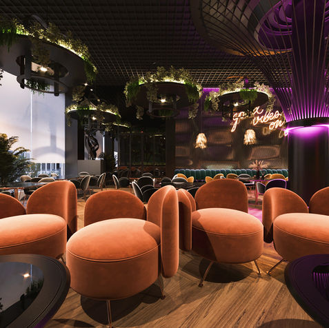 Modern Sleek Organic Restaurant Lounge Construction Project - 1
